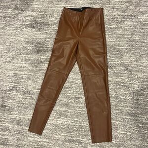 Zara Faux Leather Brown Pants Size Medium